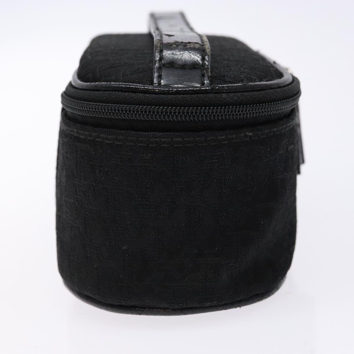 Christian Dior Trotter Canvas Vanity Pouch Black Silver Auth yk19248