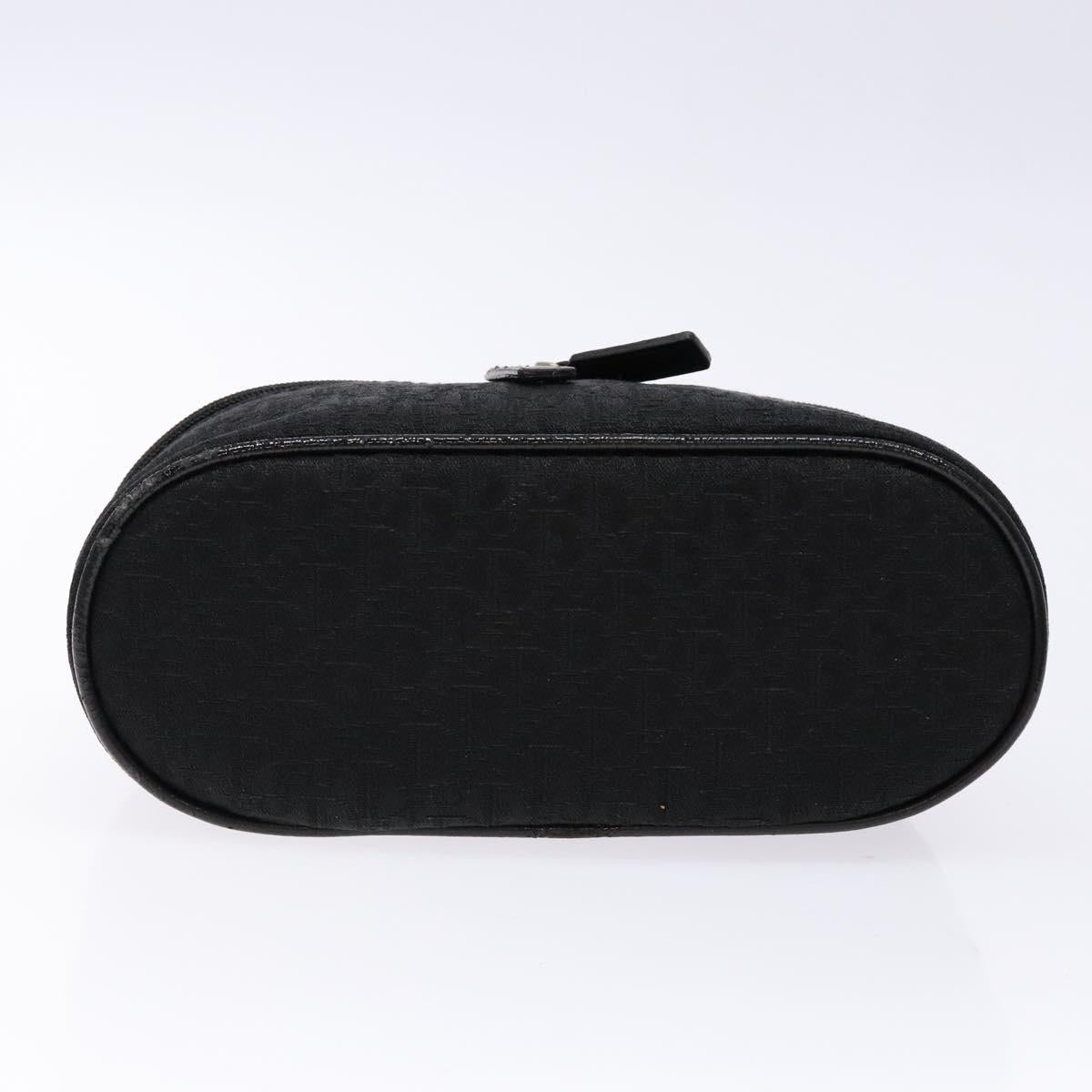 Christian Dior Trotter Canvas Vanity Pouch Black Silver Auth yk19248