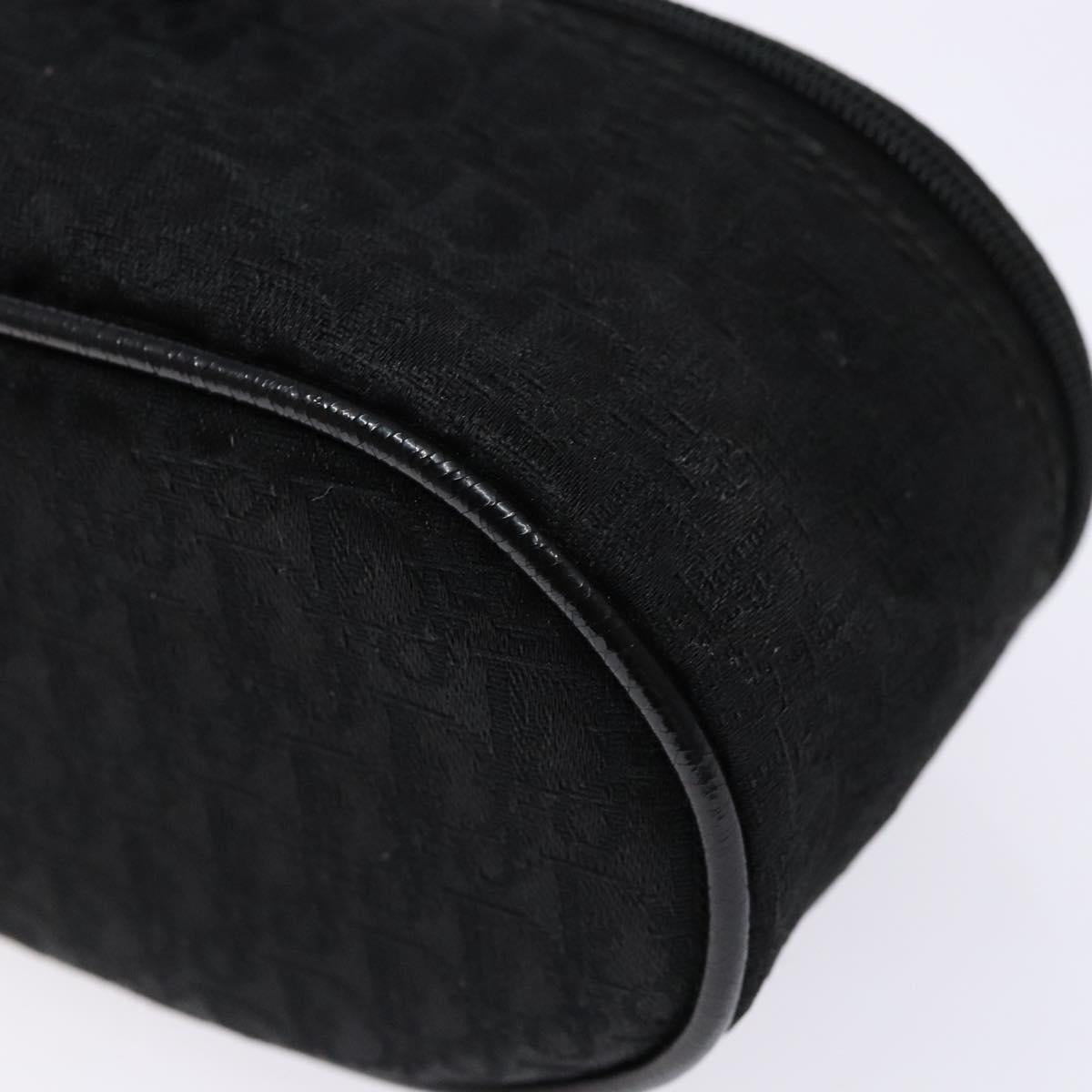 Christian Dior Trotter Canvas Vanity Pouch Black Silver Auth yk19248