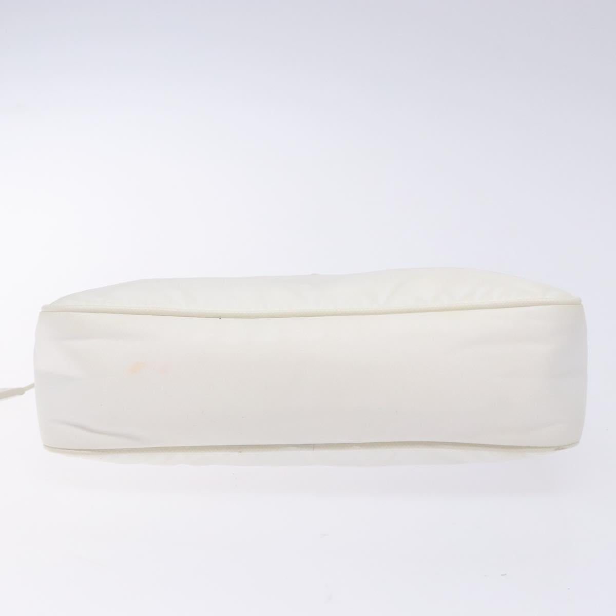 PRADA Re-Edition 2005 Hand Bag Nylon White Silver Auth yk19251