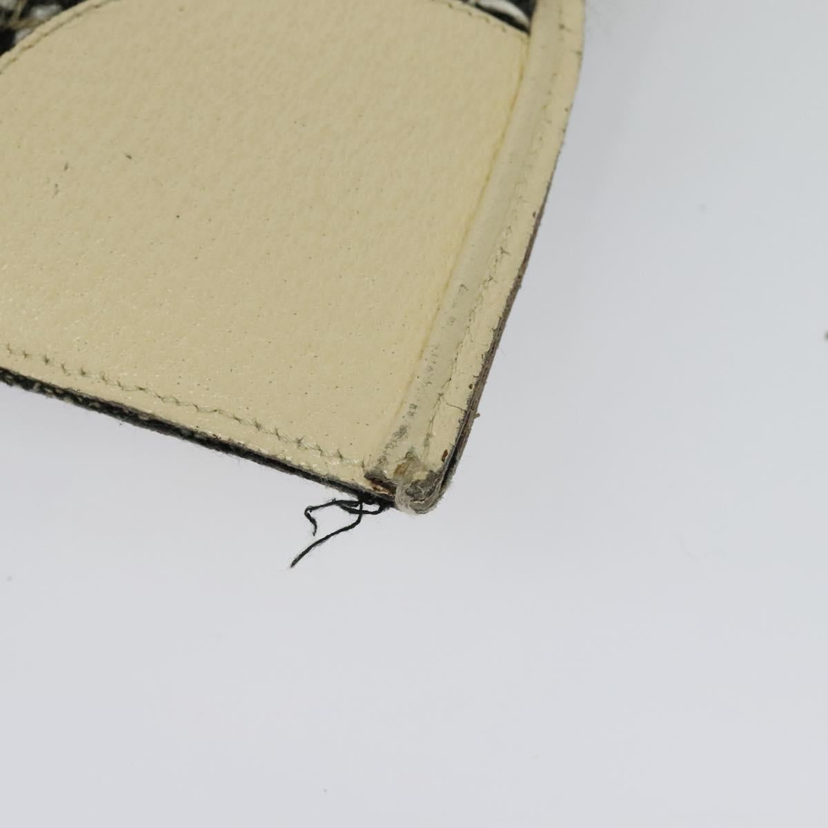 PRADA Hand Bag Tweed Leather Beige Black Silver Auth yk19291