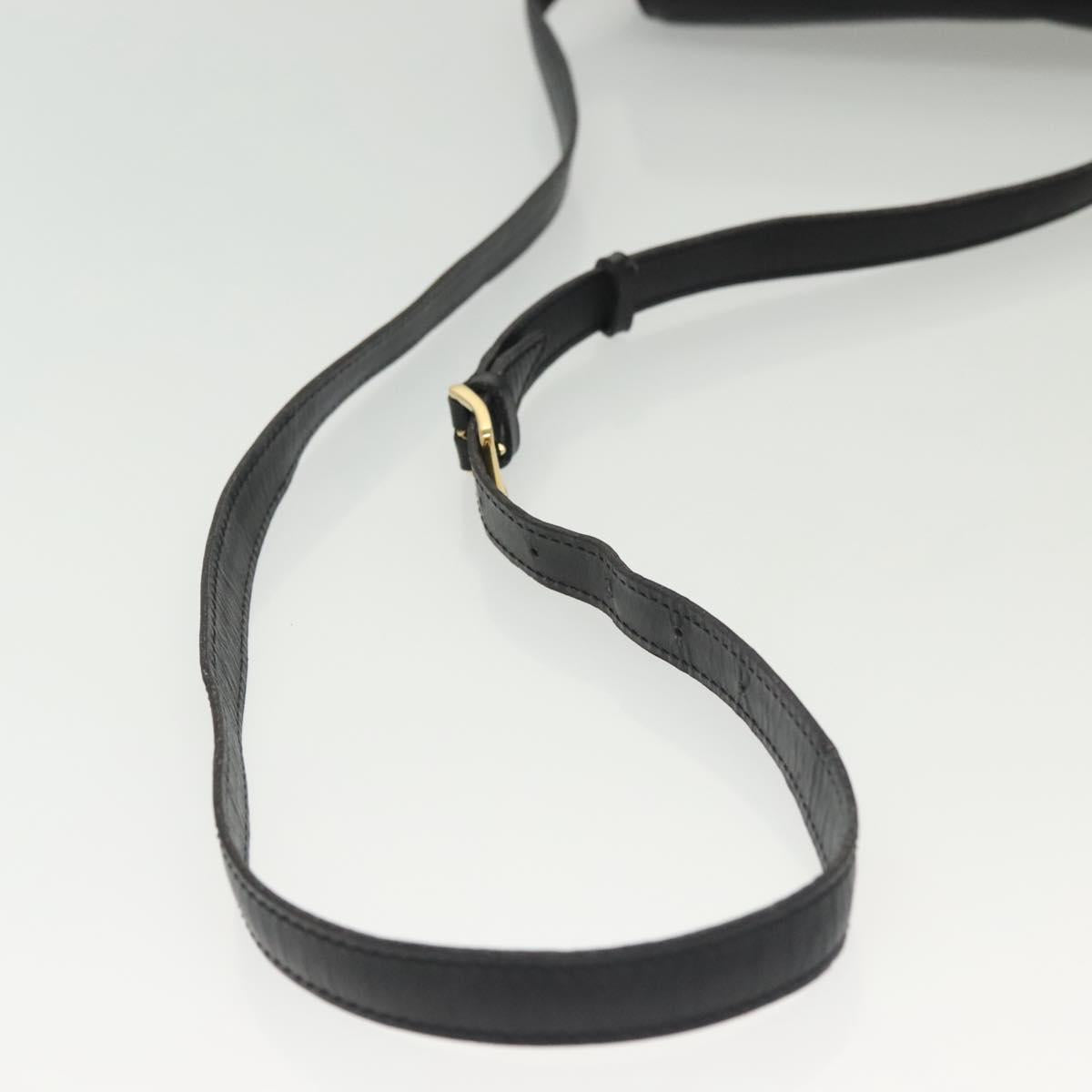 CELINE Shoulder Bag Leather Black Gold Auth yk19292