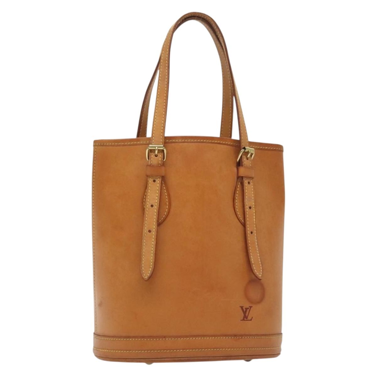 LOUIS VUITTON Nomad Leather Bucket PM Shoulder Bag Beige M85001 LV Auth yk19293