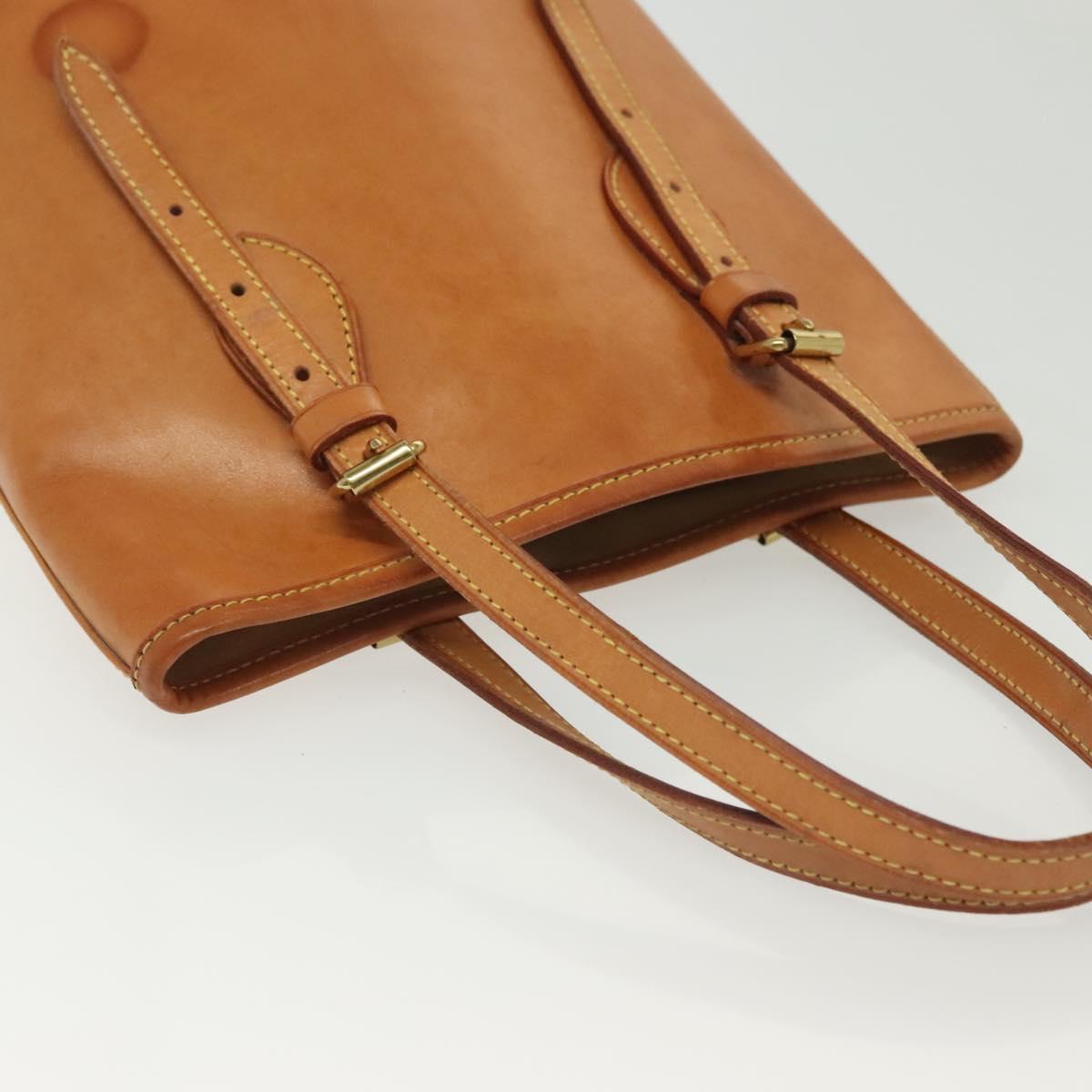 LOUIS VUITTON Nomad Leather Bucket PM Shoulder Bag Beige M85001 LV Auth yk19293