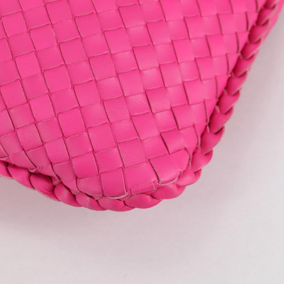 BOTTEGA VENETA INTRECCIATO Hobo Shoulder Bag Leather Pink Auth yk19295V