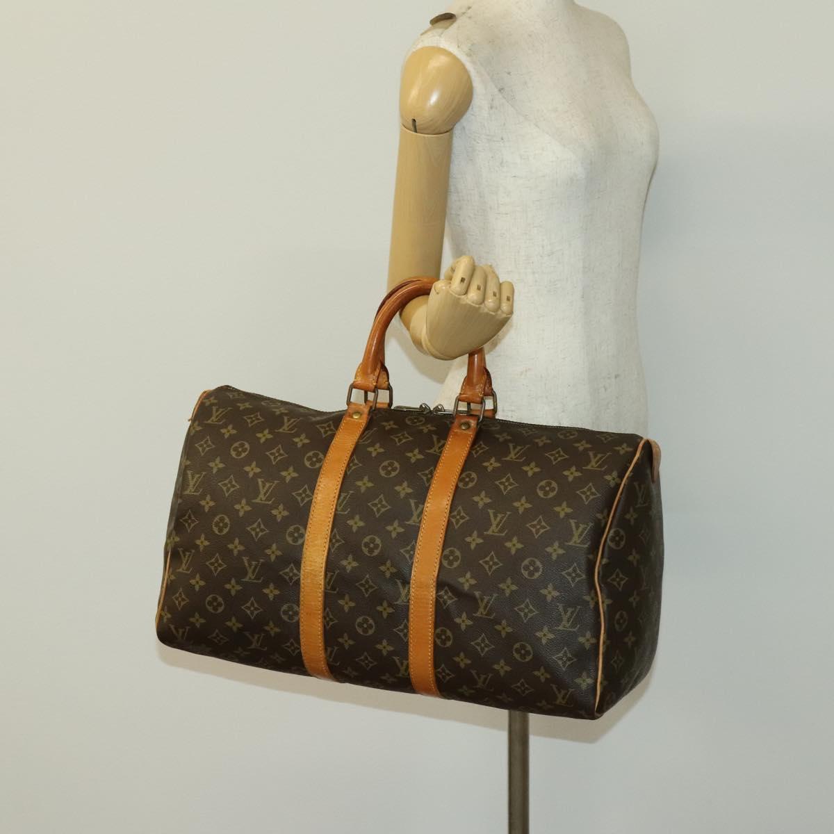 LOUIS VUITTON Monogram Keepall 45 Boston Bag M41428 LV Auth yk19301