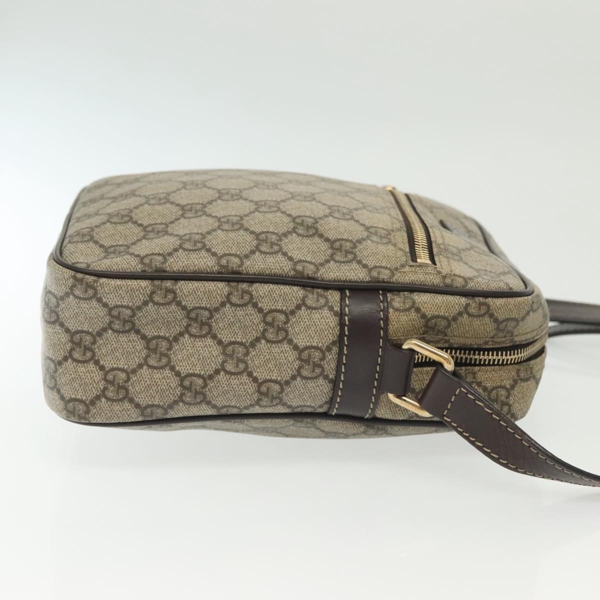 GUCCI GG Supreme Shoulder Bag PVC Beige Gold 233268 Auth yk19303