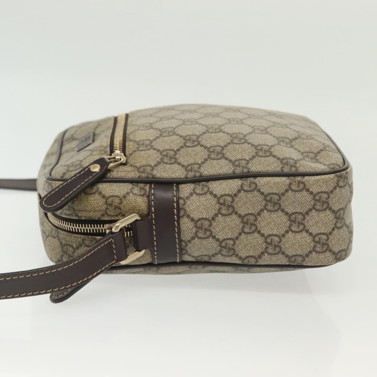 GUCCI GG Supreme Shoulder Bag PVC Beige Gold 233268 Auth yk19303