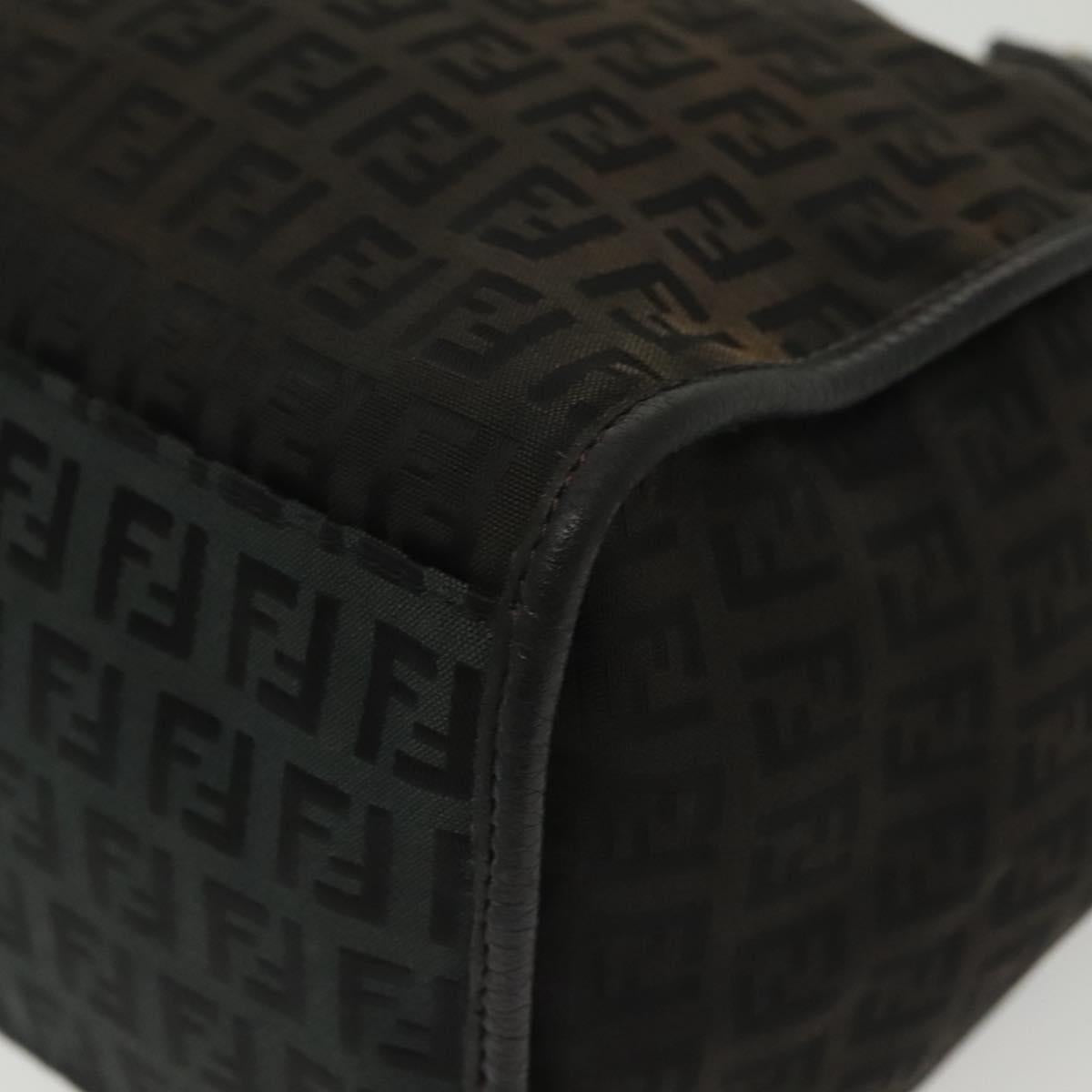 FENDI Zucchino Canvas Hand Bag Black Gold Auth yk19305