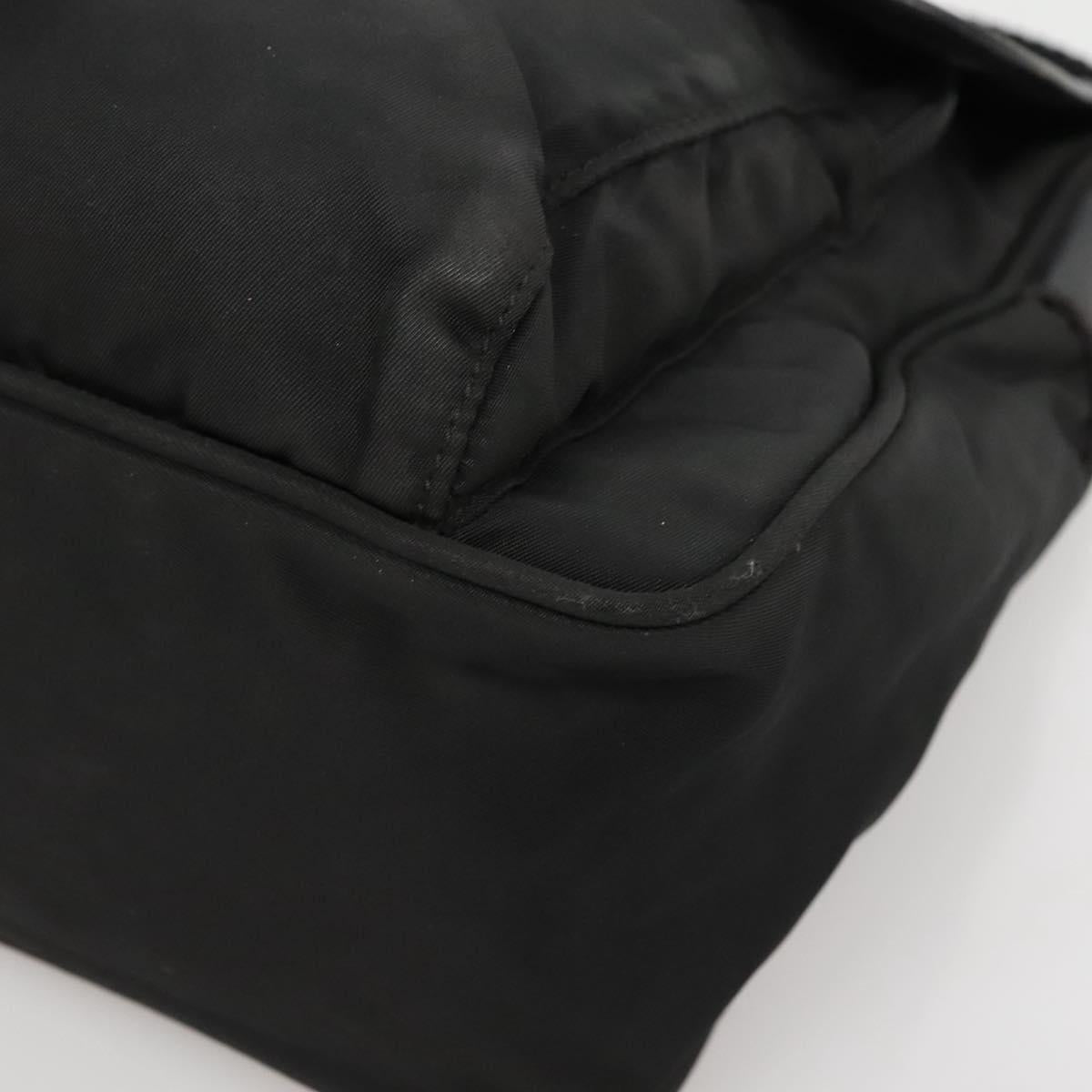 PRADA Shoulder Bag Nylon Black Silver Auth yk19309