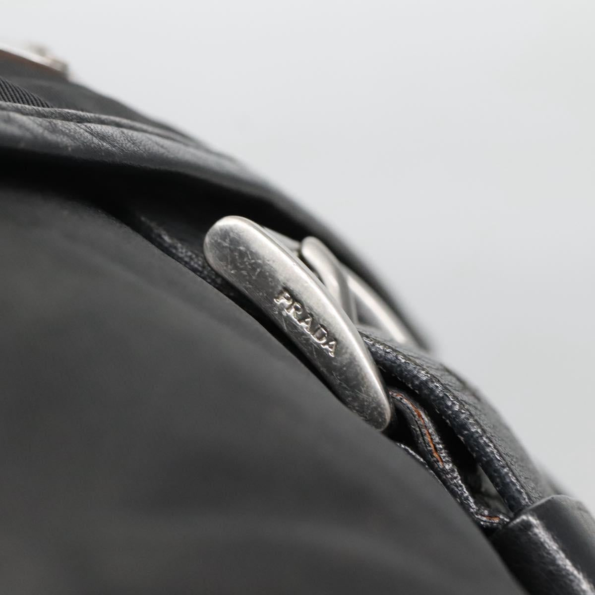 PRADA Shoulder Bag Nylon Black Silver Auth yk19309