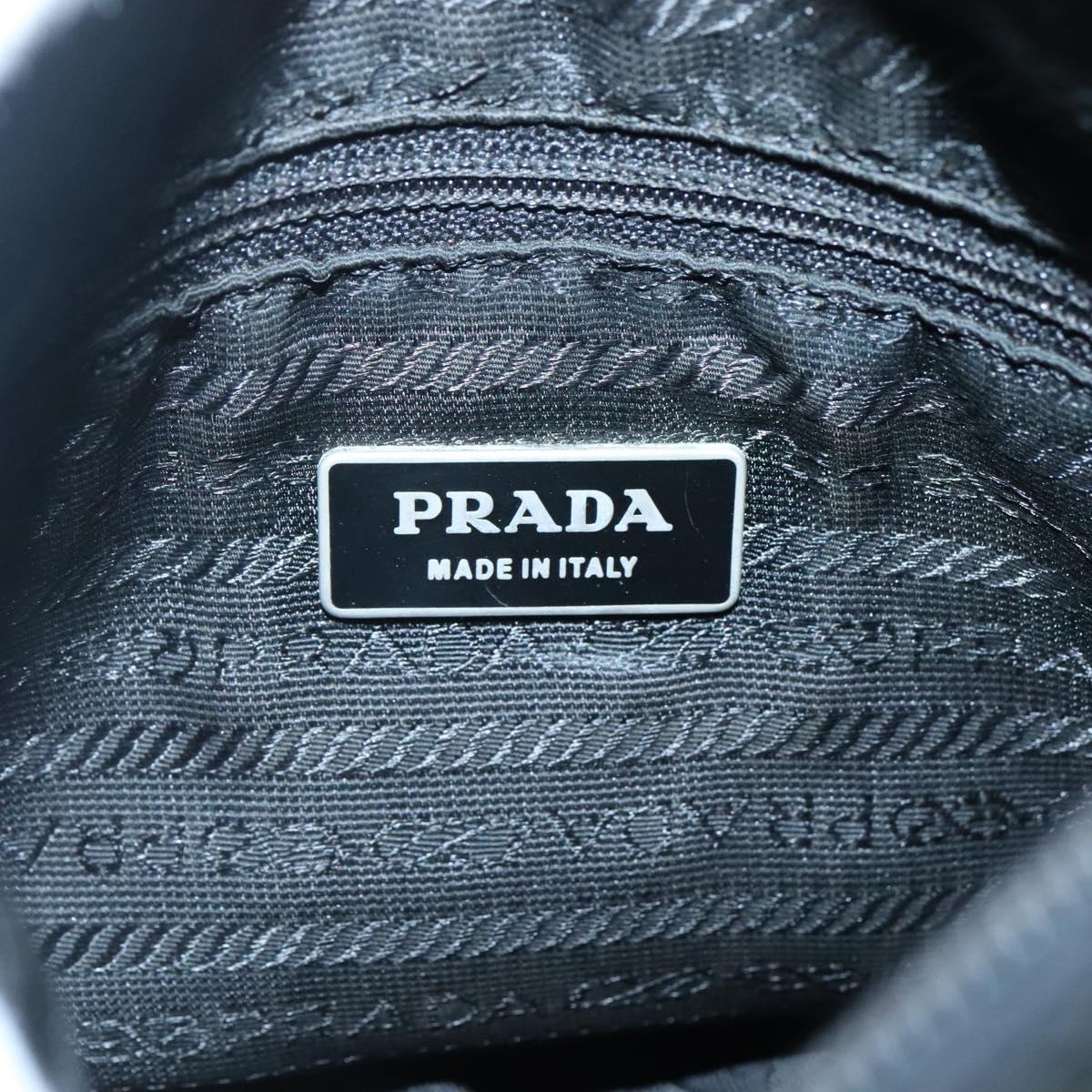 PRADA Shoulder Bag Nylon Black Silver Auth yk19309