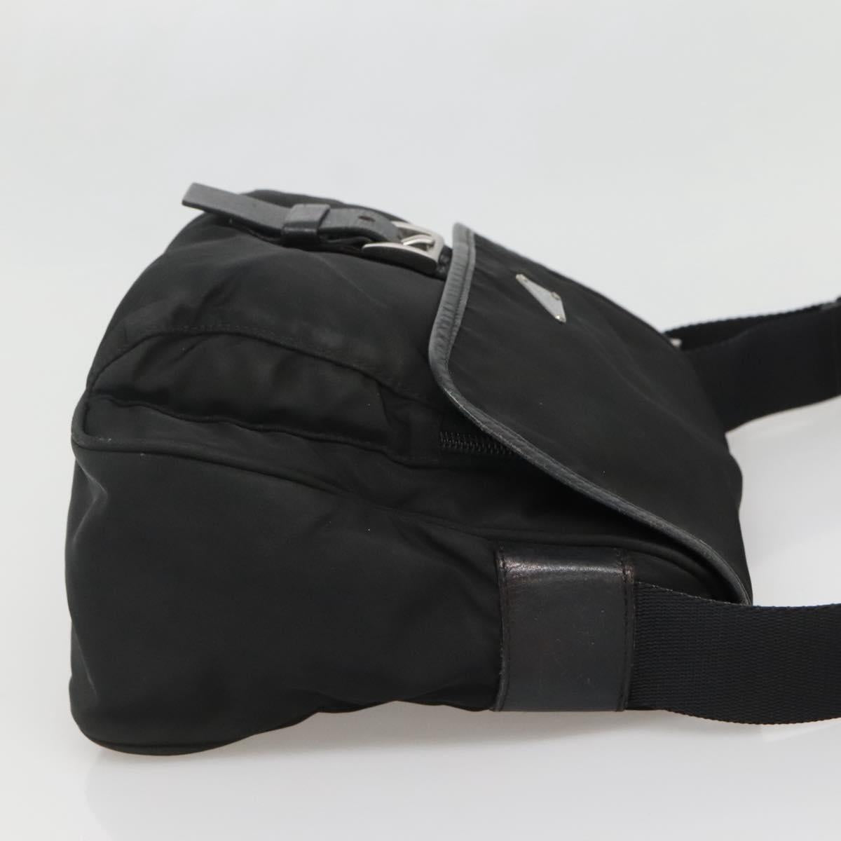 PRADA Shoulder Bag Nylon Black Silver Auth yk19309