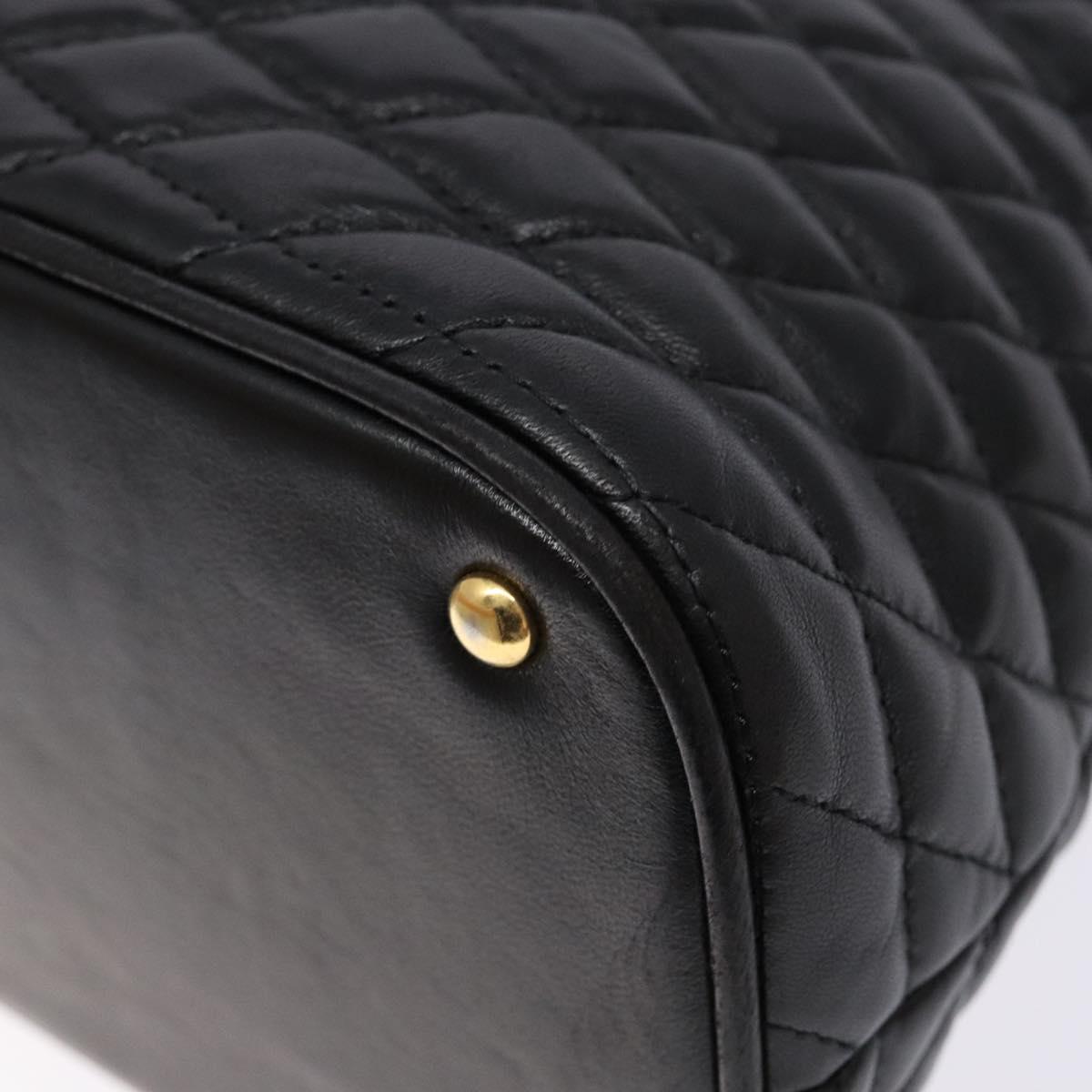 BALLY Hand Bag Leather Black Gold Auth yk19321