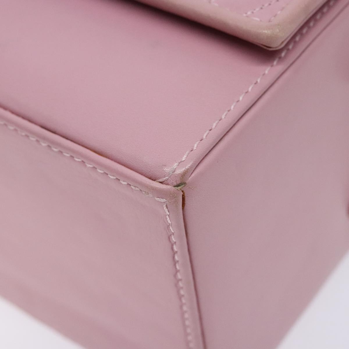 FENDI Vanity Hand Bag Leather Pink Gold Auth yk19323