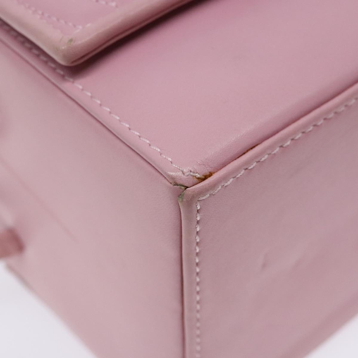 FENDI Vanity Hand Bag Leather Pink Gold Auth yk19323