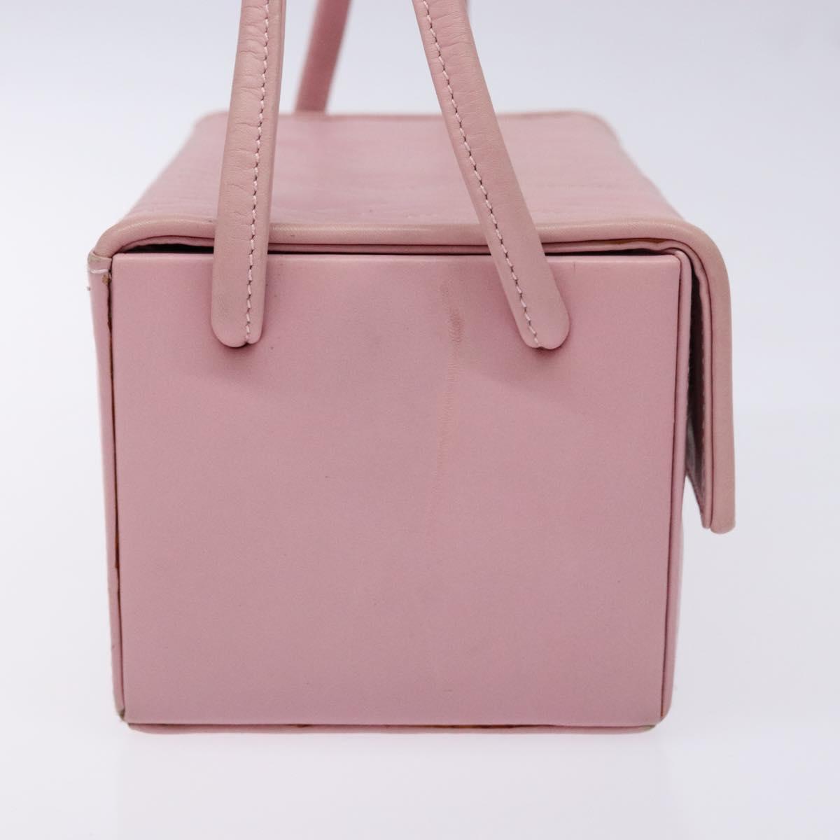 FENDI Vanity Hand Bag Leather Pink Gold Auth yk19323