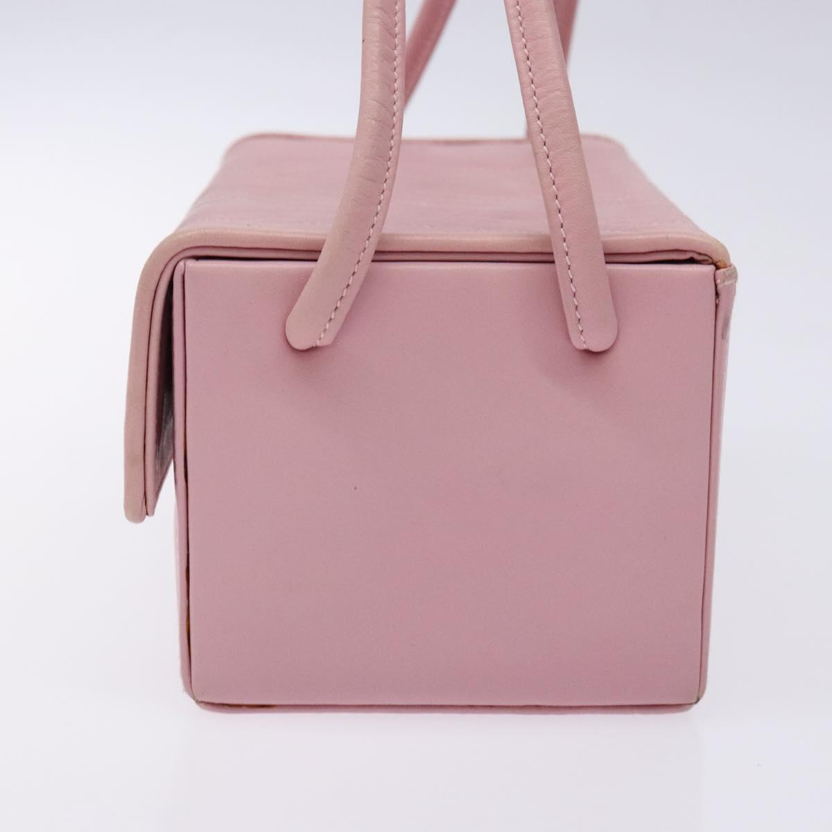 FENDI Vanity Hand Bag Leather Pink Gold Auth yk19323