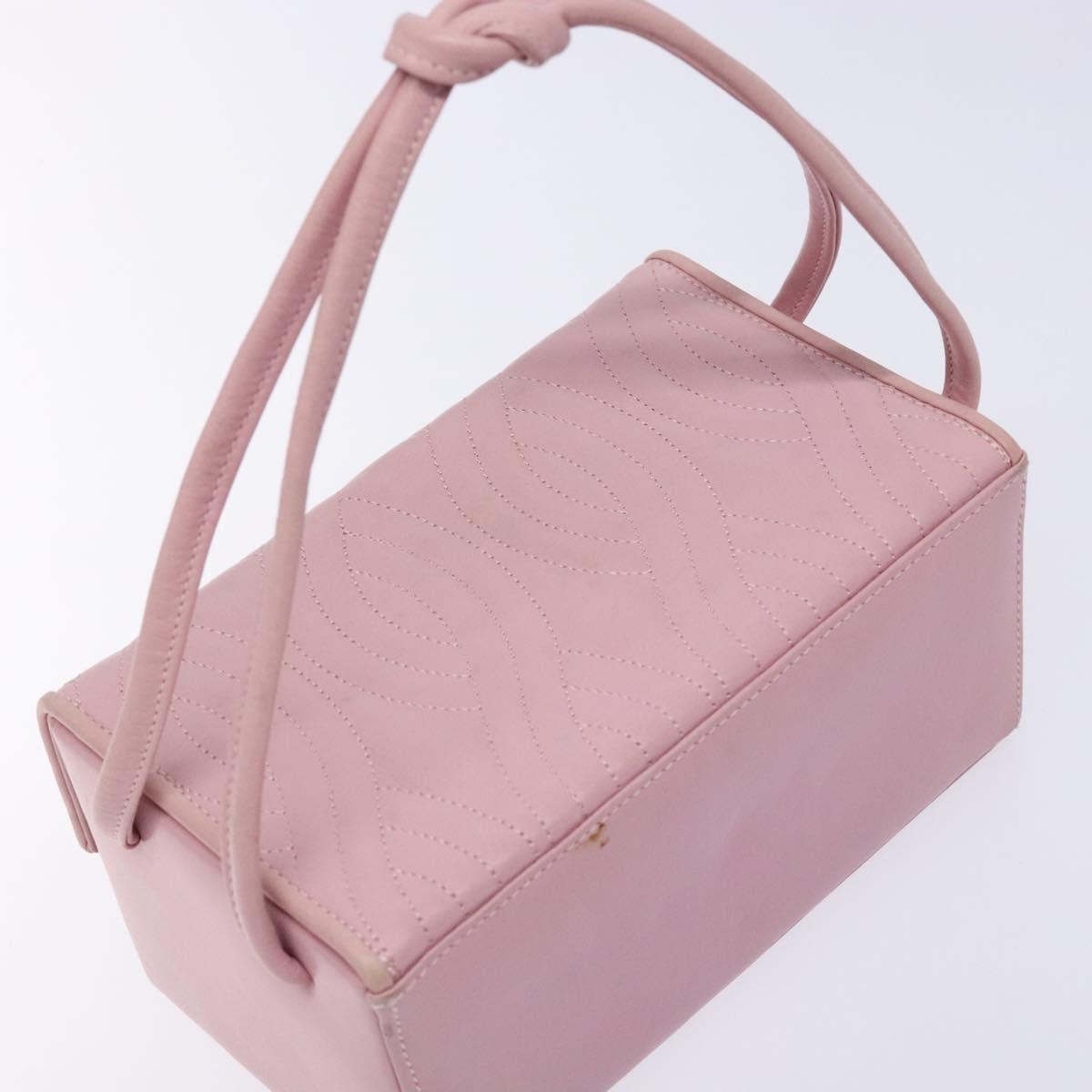 FENDI Vanity Hand Bag Leather Pink Gold Auth yk19323