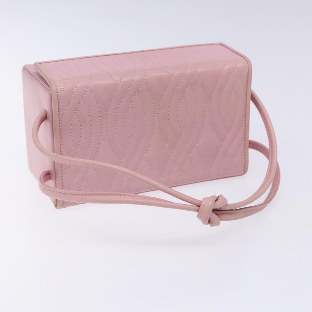 FENDI Vanity Hand Bag Leather Pink Gold Auth yk19323
