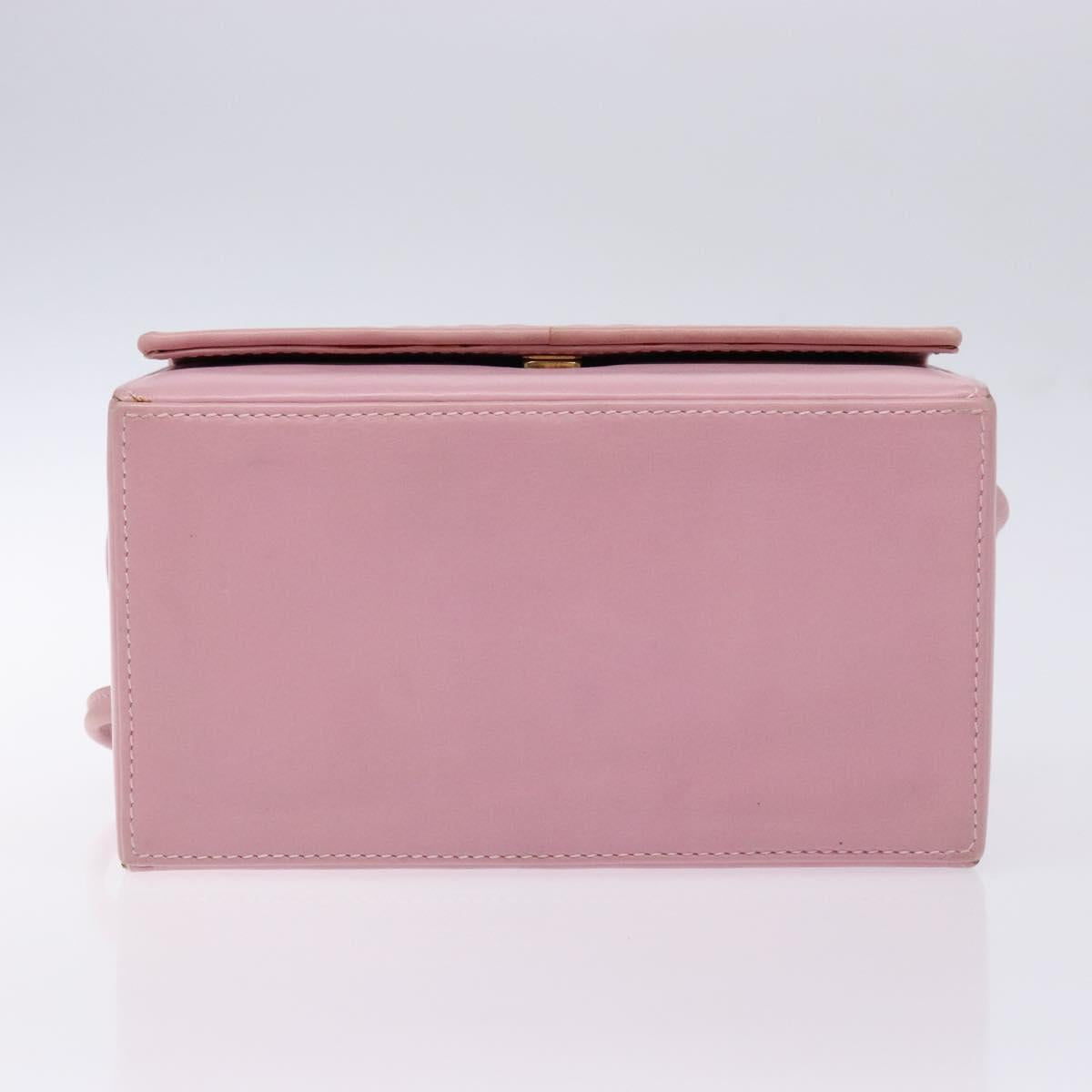 FENDI Vanity Hand Bag Leather Pink Gold Auth yk19323