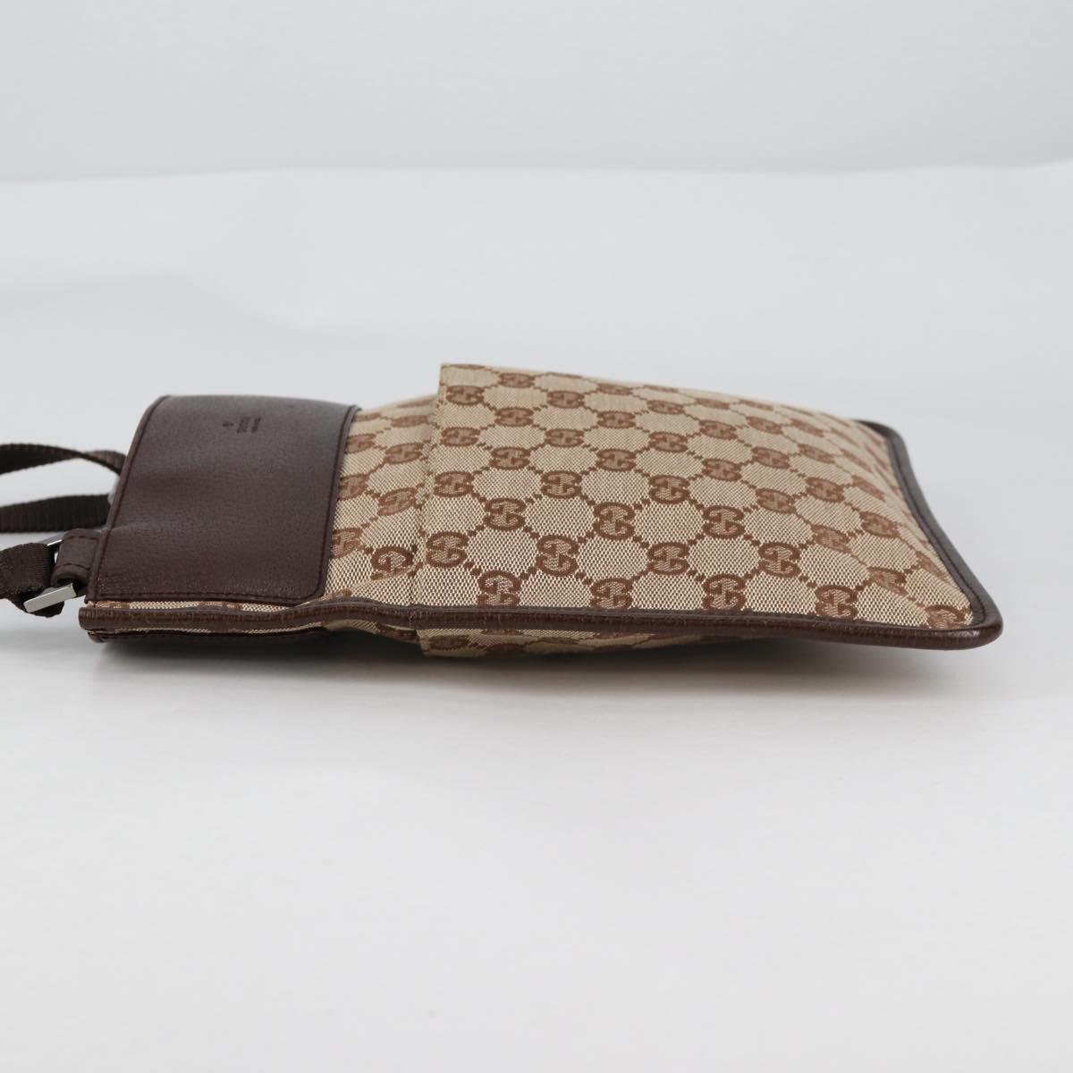 GUCCI GG Canvas Shoulder Bag Beige Silver 27639 Auth yk19324V