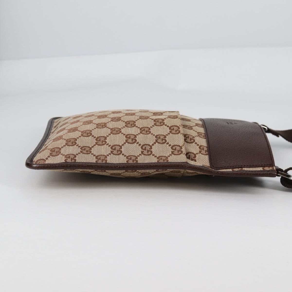 GUCCI GG Canvas Shoulder Bag Beige Silver 27639 Auth yk19324V