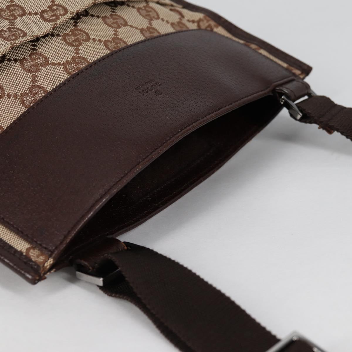 GUCCI GG Canvas Shoulder Bag Beige Silver 27639 Auth yk19324V