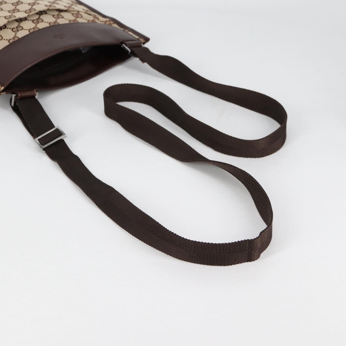 GUCCI GG Canvas Shoulder Bag Beige Silver 27639 Auth yk19324V