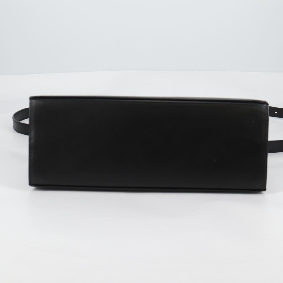 Salvatore Ferragamo Gancini Hand Bag Leather 2way Black Gold Auth yk19329V