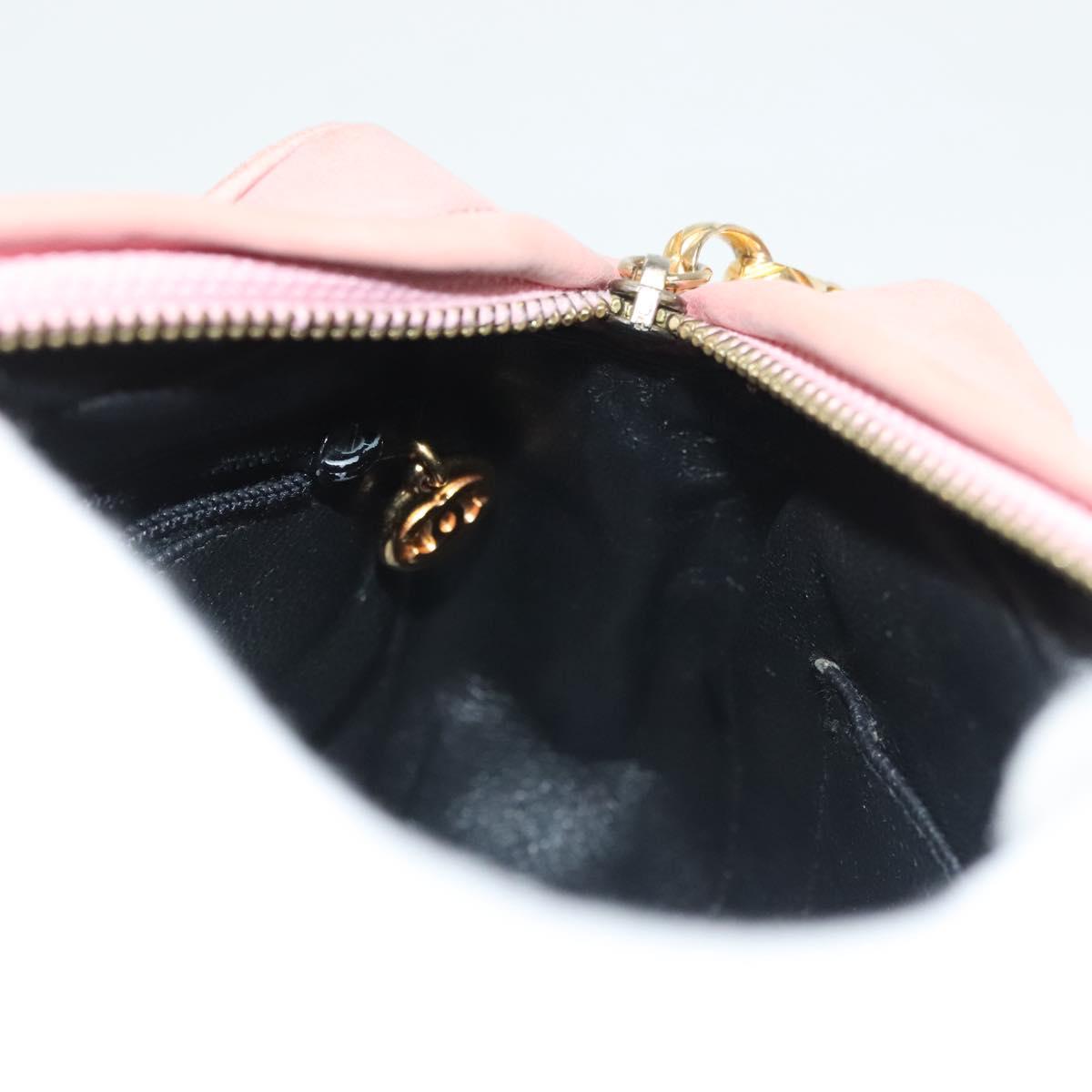 CHANEL Matelasse Chain Shoulder Bag Lamb Skin Pink Gold CC Auth yk19334