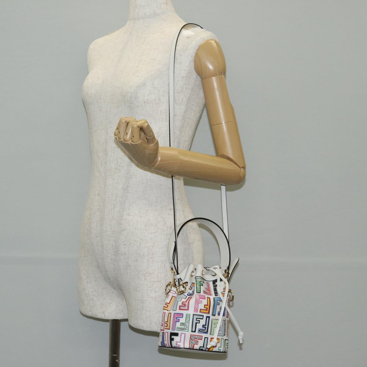 FENDI Zucca Canvas Mini Montrezor Hand Bag 2way Multicolor Gold Auth yk19350M