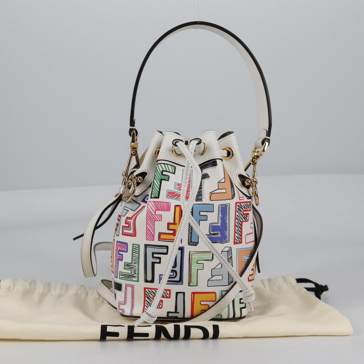 FENDI Zucca Canvas Mini Montrezor Hand Bag 2way Multicolor Gold Auth yk19350M