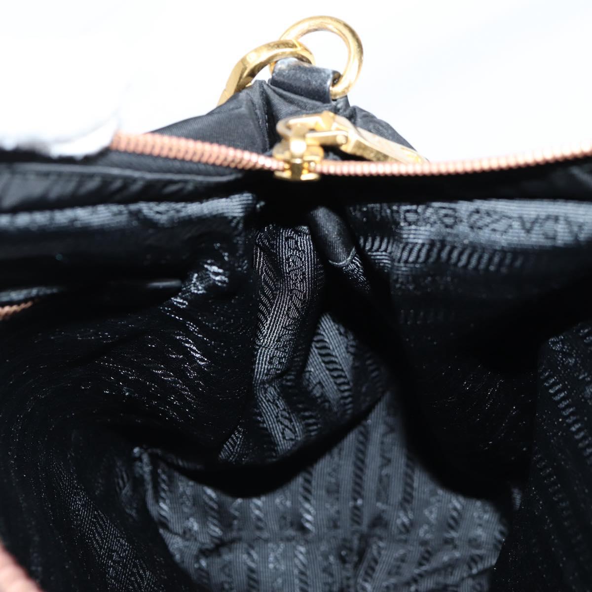 PRADA Hand Bag Nylon 2way Black Gold Auth yk19352V