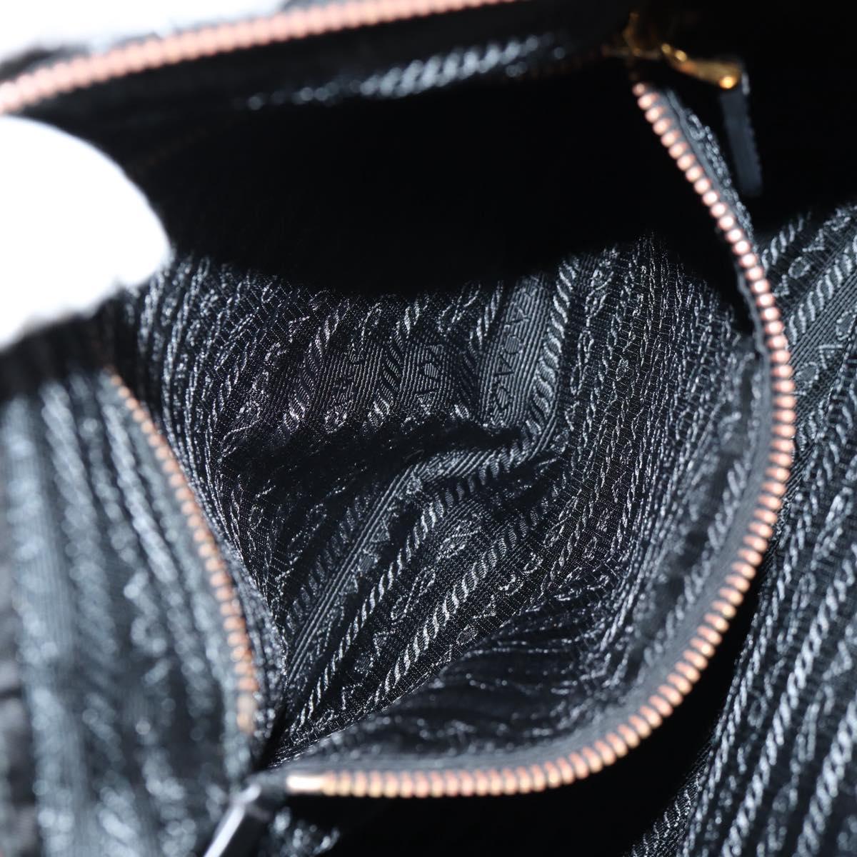 PRADA Hand Bag Nylon 2way Black Gold Auth yk19352V
