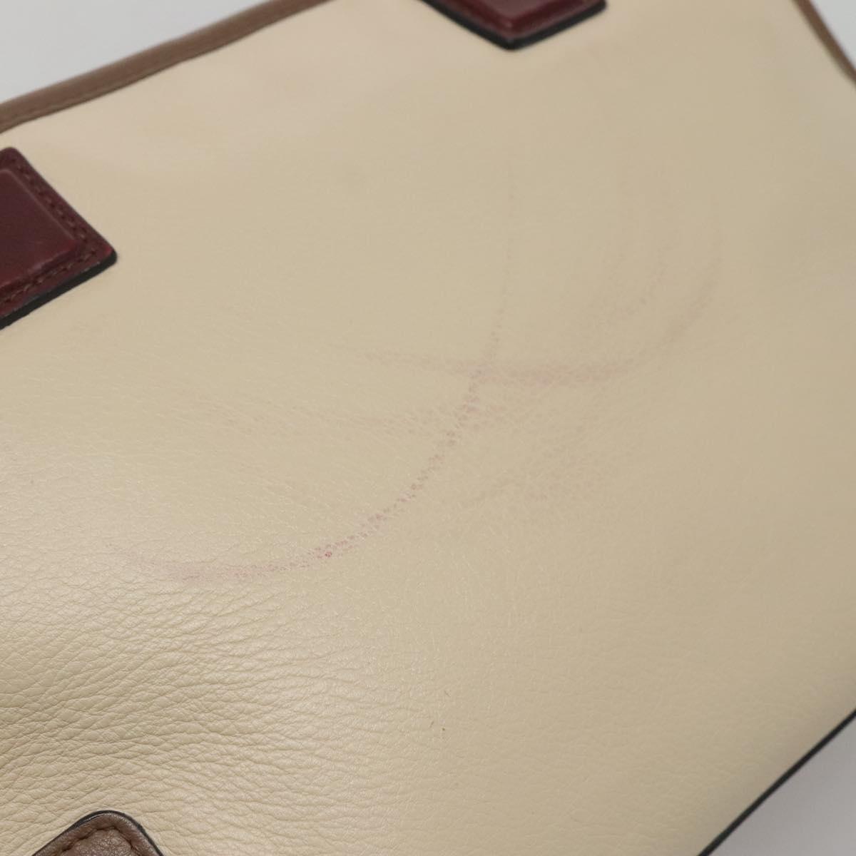 LOEWE Anagram Amazona 36 Hand Bag Leather Beige Gold Auth yk19361