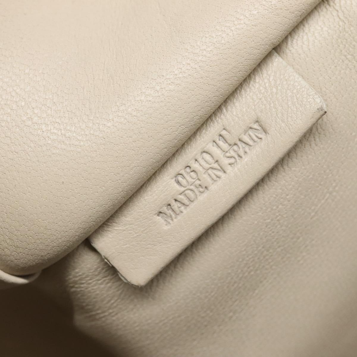 LOEWE Anagram Amazona 36 Hand Bag Leather Beige Gold Auth yk19361