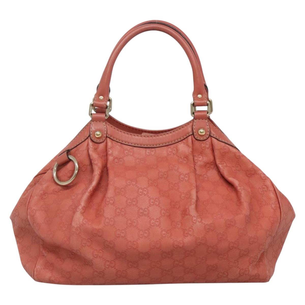 GUCCI GG Canvas Sookie Guccissima Hand Bag Leather Gold Pink 211944 Auth yk19363