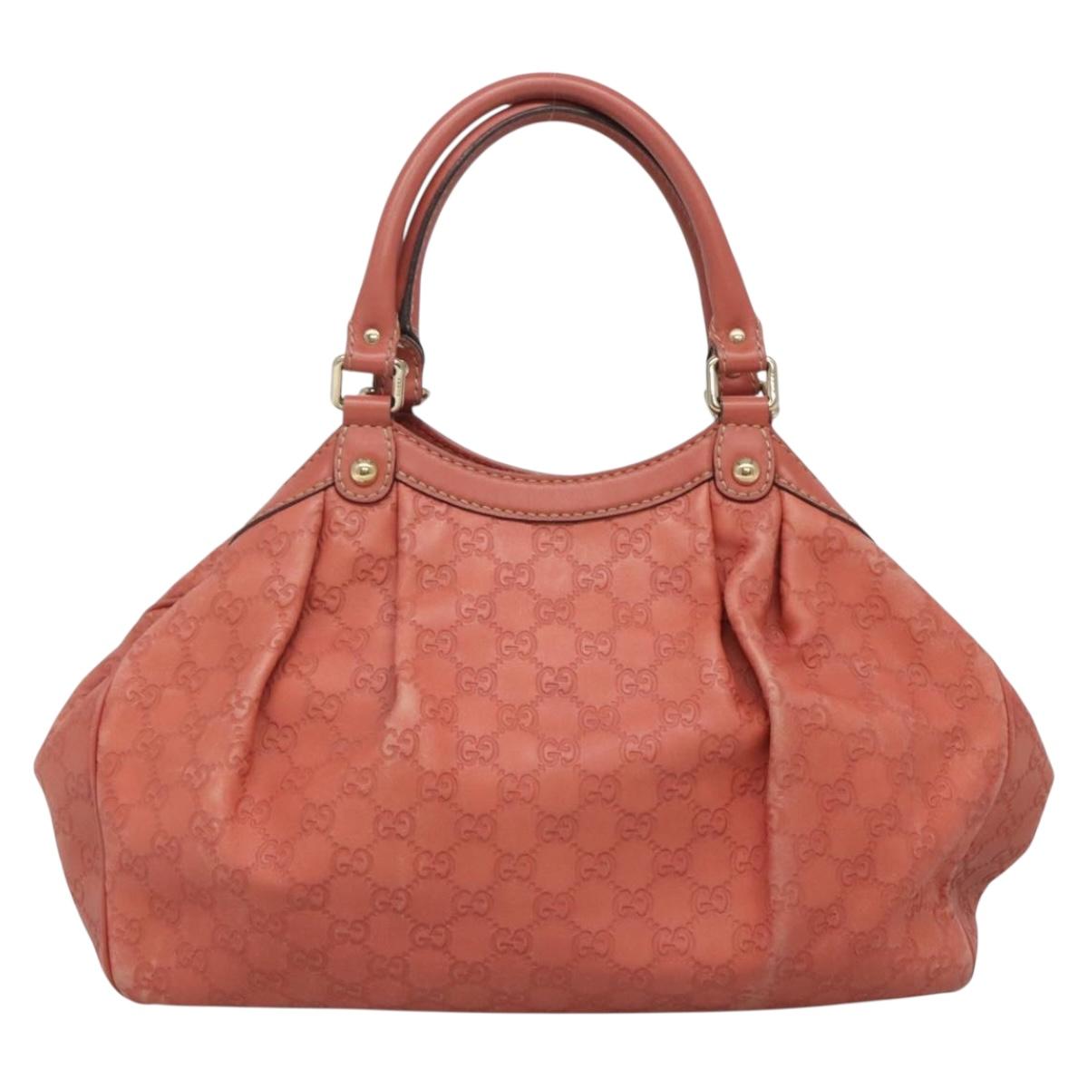 GUCCI GG Canvas Sookie Guccissima Hand Bag Leather Gold Pink 211944 Auth yk19363
