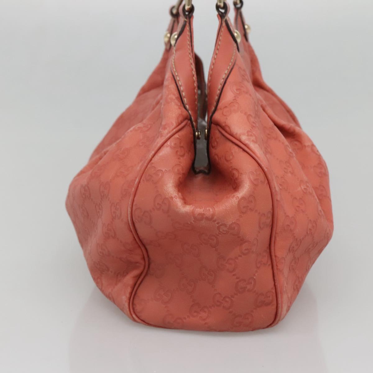 GUCCI GG Canvas Sookie Guccissima Hand Bag Leather Gold Pink 211944 Auth yk19363
