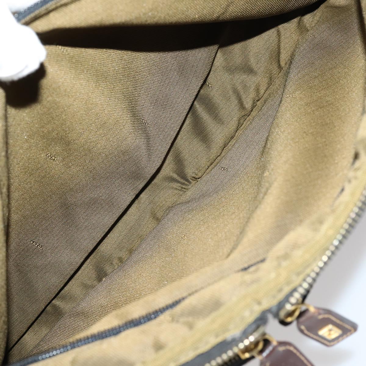 FENDI Zucca Canvas Carry Case Black Brown Auth yk19369