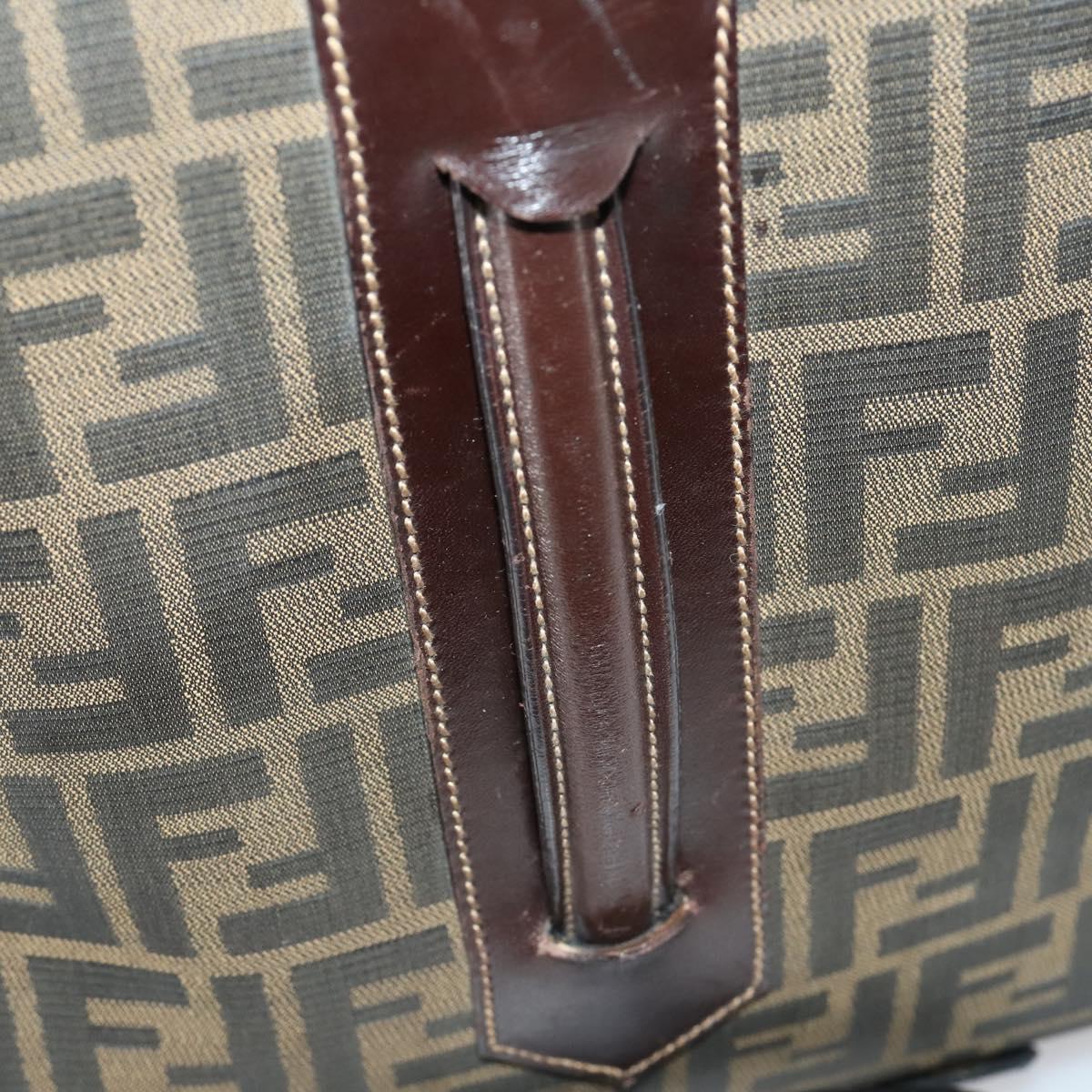 FENDI Zucca Canvas Carry Case Black Brown Auth yk19369