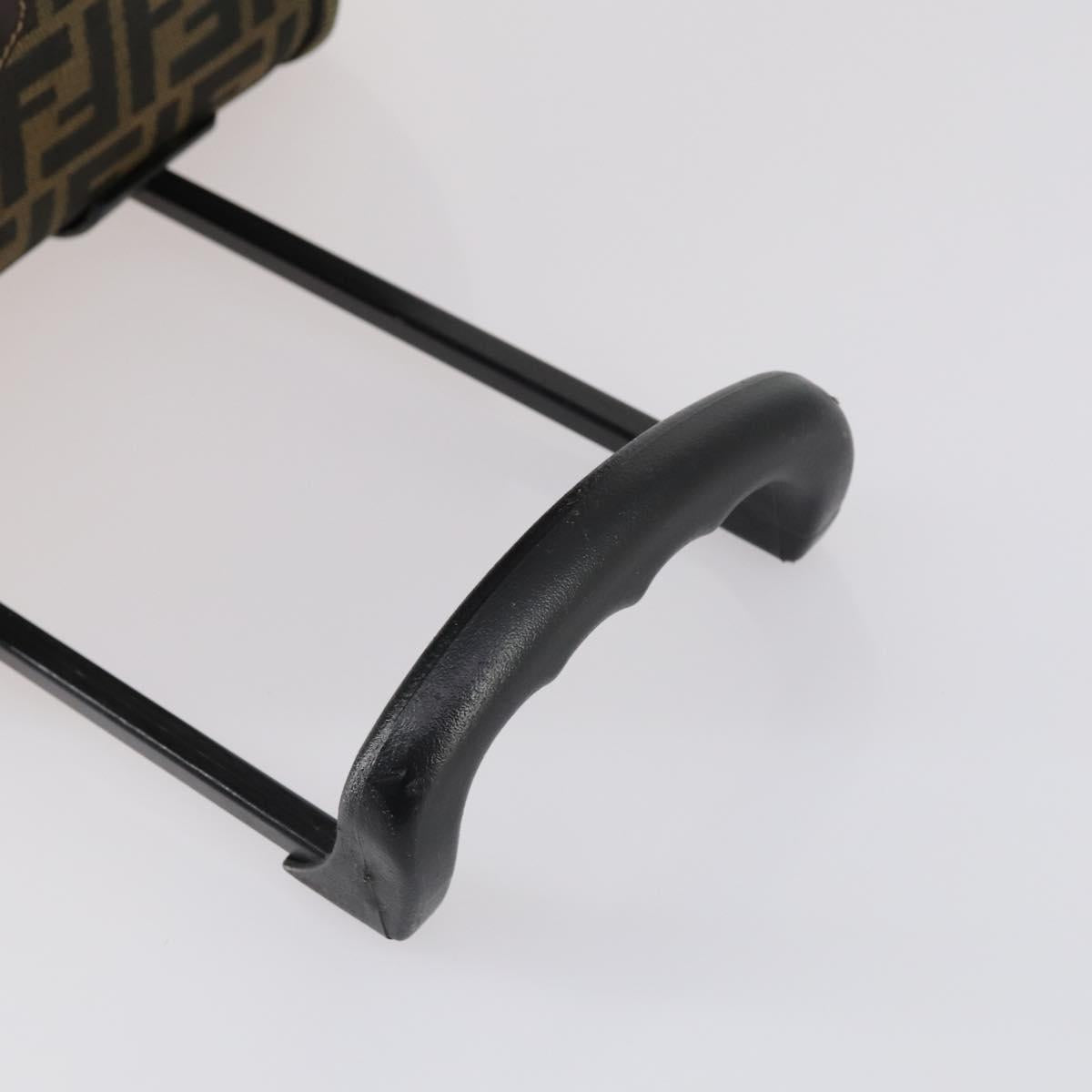 FENDI Zucca Canvas Carry Case Black Brown Auth yk19369