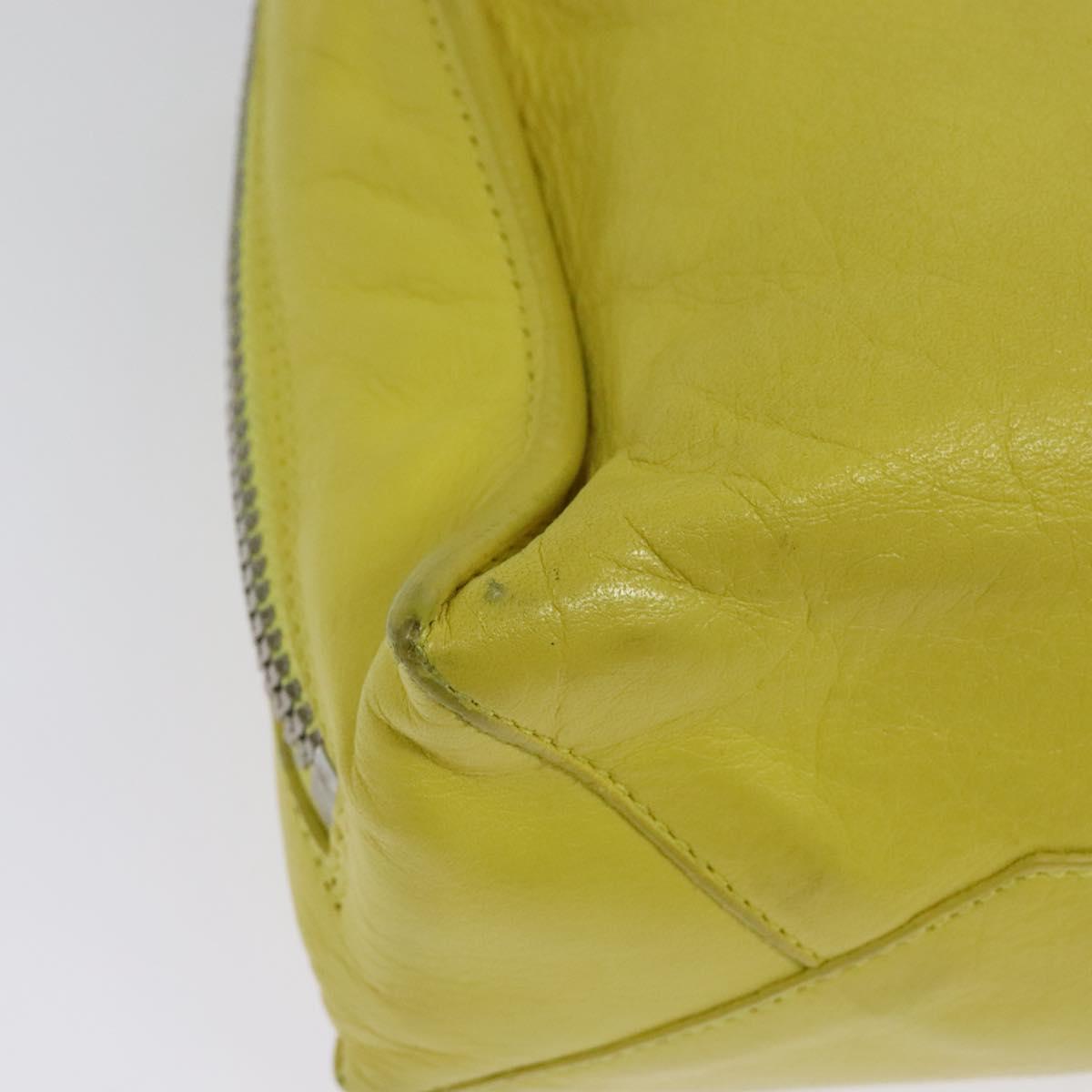 BALENCIAGA Paper Mini Hand Bag Leather 2way Yellow Silver 357333 Auth yk19376