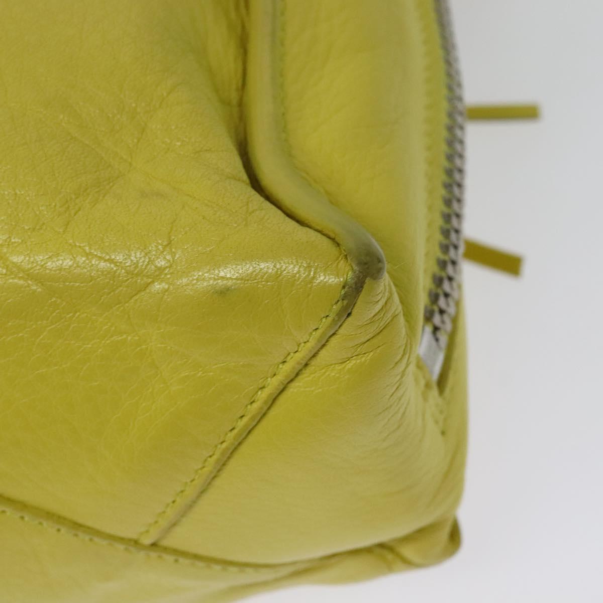 BALENCIAGA Paper Mini Hand Bag Leather 2way Yellow Silver 357333 Auth yk19376