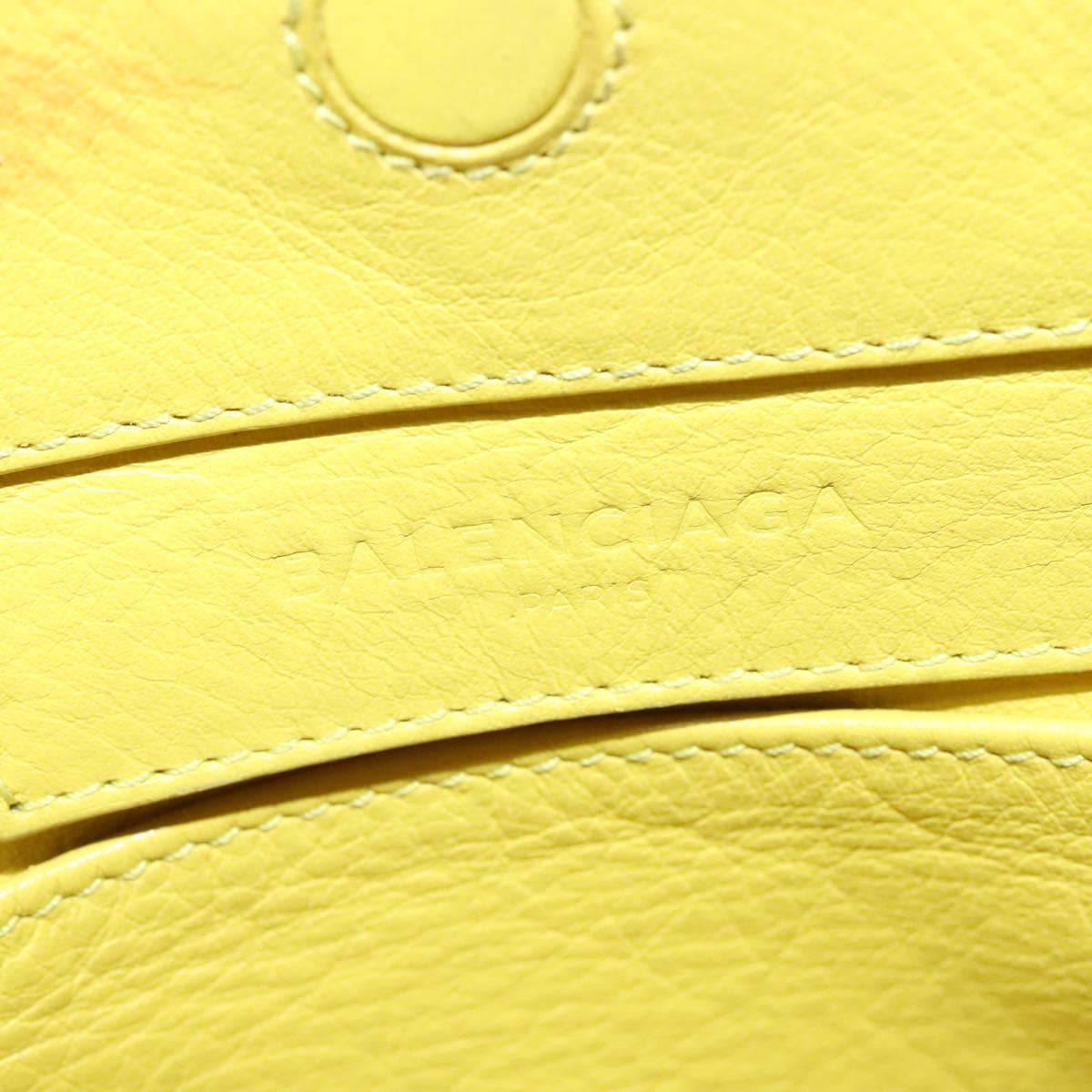 BALENCIAGA Paper Mini Hand Bag Leather 2way Yellow Silver 357333 Auth yk19376