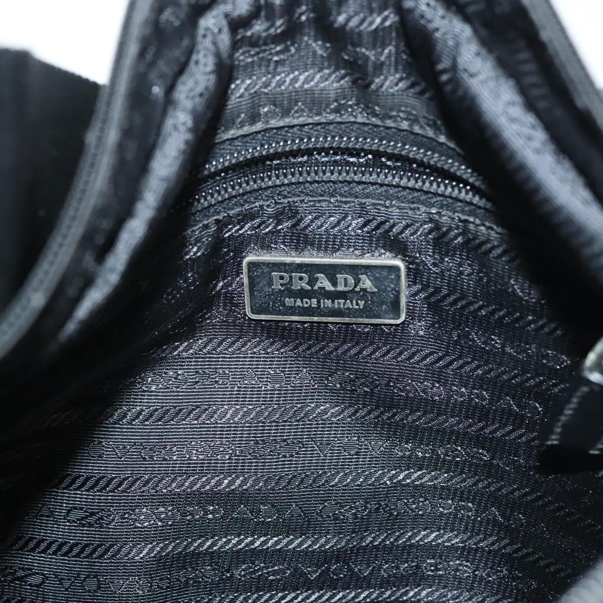 PRADA Shoulder Bag Nylon Black Silver Auth yk19379