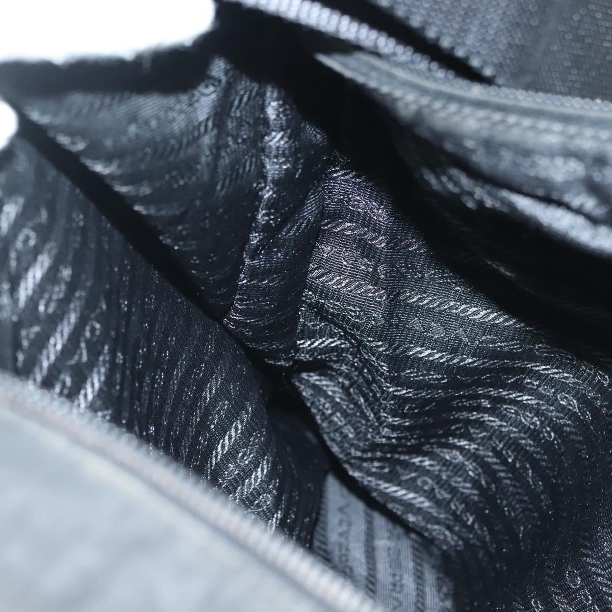 PRADA Shoulder Bag Nylon Black Silver Auth yk19379