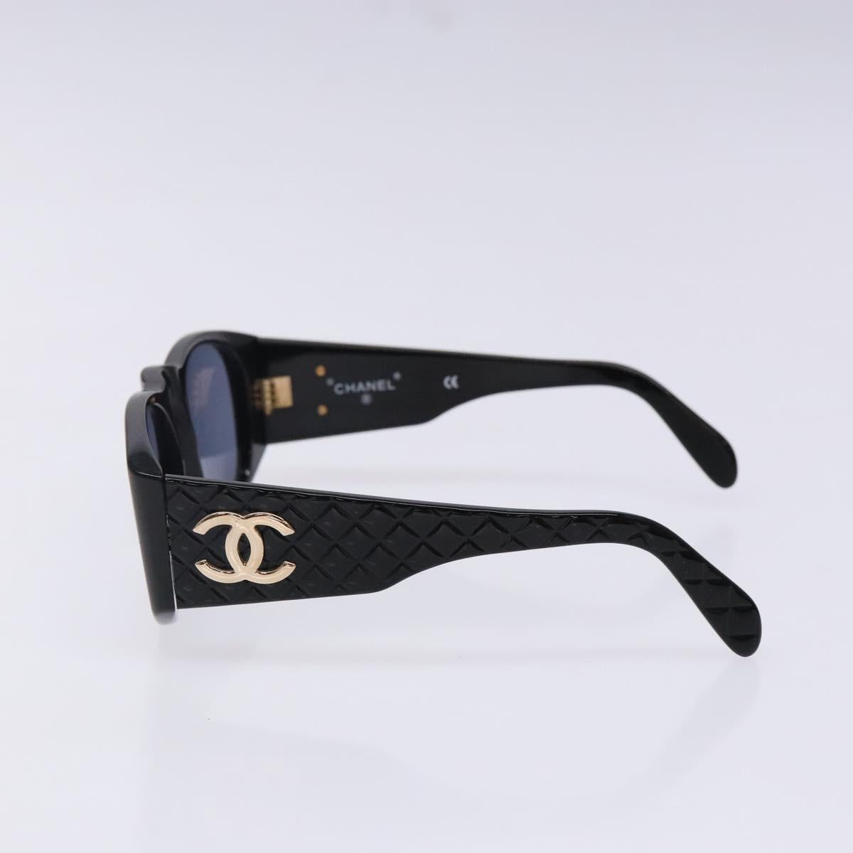 CHANEL Sunglasses plastic Black CC Auth yk19399