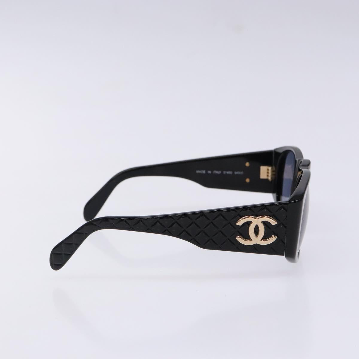 CHANEL Sunglasses plastic Black CC Auth yk19399